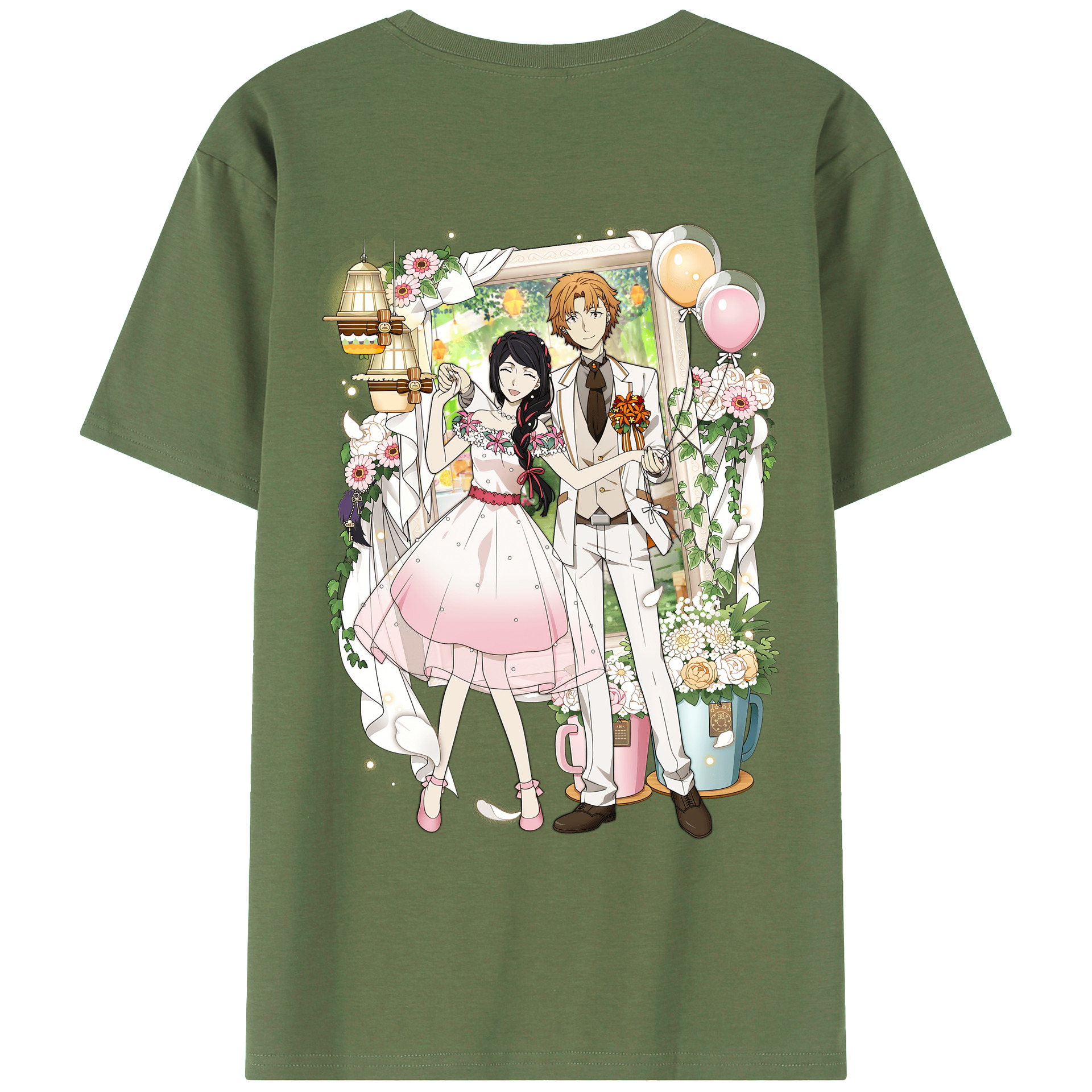 （画像用） 文豪ストレイドッグス Bungo Stray Dogs 綿100％ メンズ半袖Tシャツ（バックプリント） 通気性